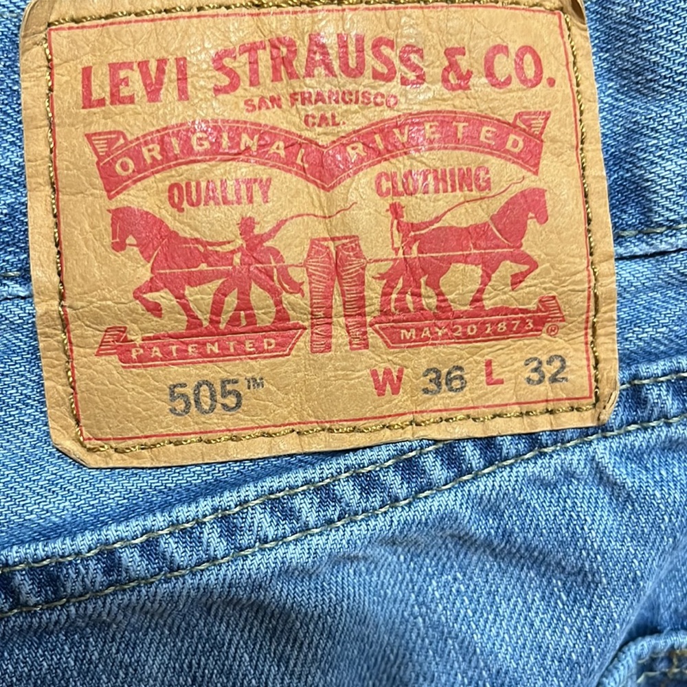 Levi's 505 Men's Blue Jeans 36/32 - Picture 6 of 7
